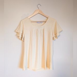 NWT Kim Rogers Butter Yellow Top